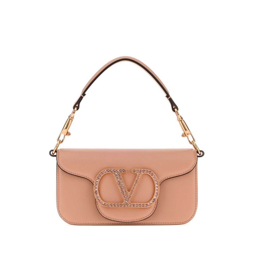 Valentino Garavani Women Powder Pink Leather Vlogo Signature Handbag